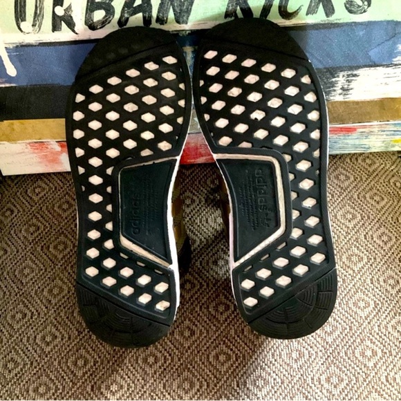 ADIDAS NMDs Gym Shoes in Olive Green, Brown, and Gold, Upscaled to FASHION, EUC - Picture 9 of 15